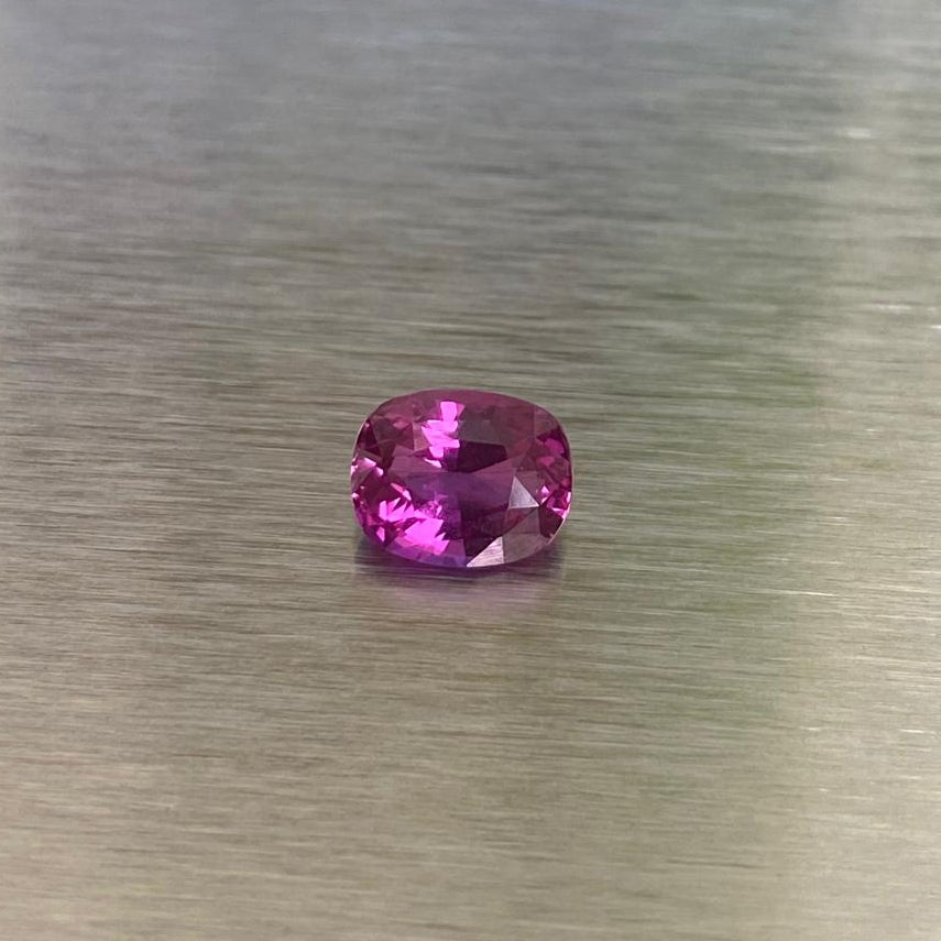 1.15 ct natural Sri Lankan ruby, face-up view showing vivid pinkish red color