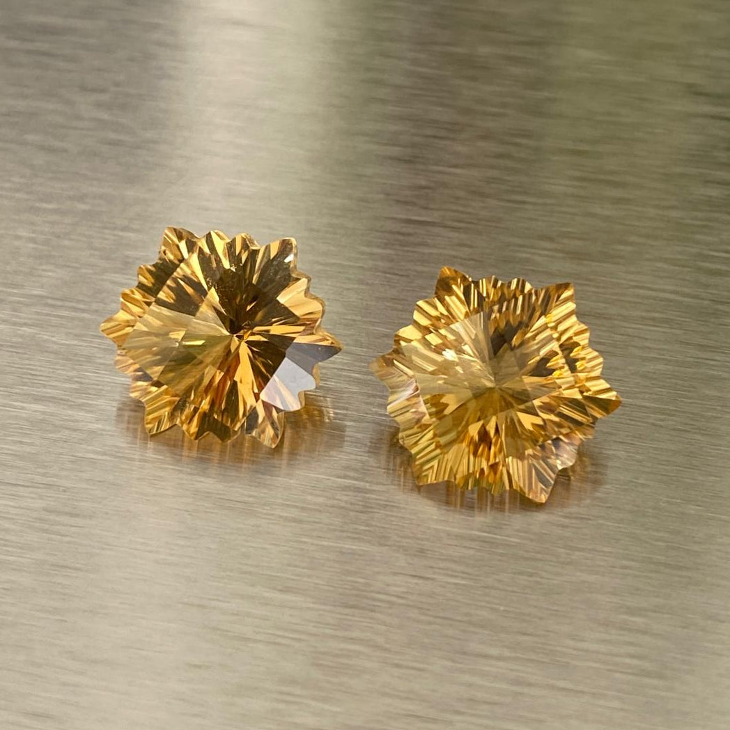 7.81 ctw matched pair of custom-cut citrines, Otzera OTZ-2026-01631