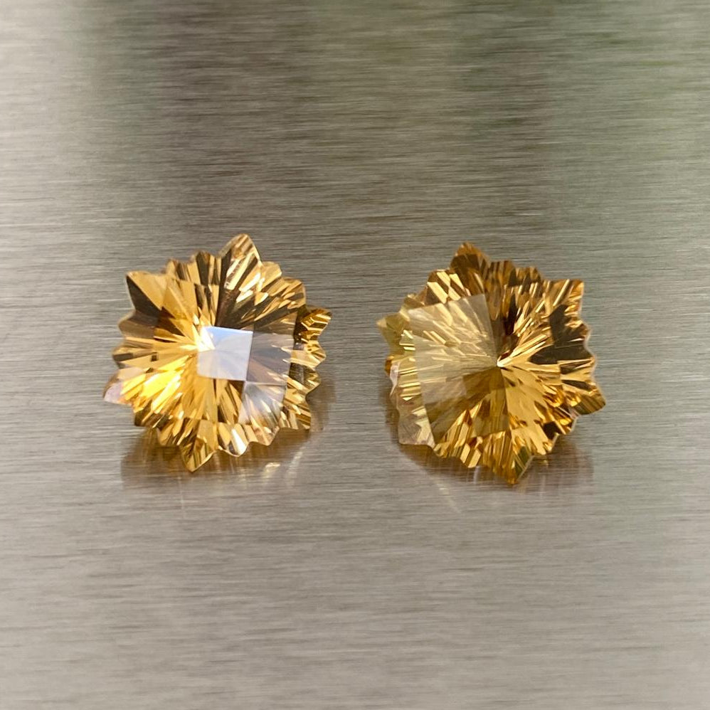 7.81 ctw matched pair of custom-cut citrines, Otzera OTZ-2026-01631