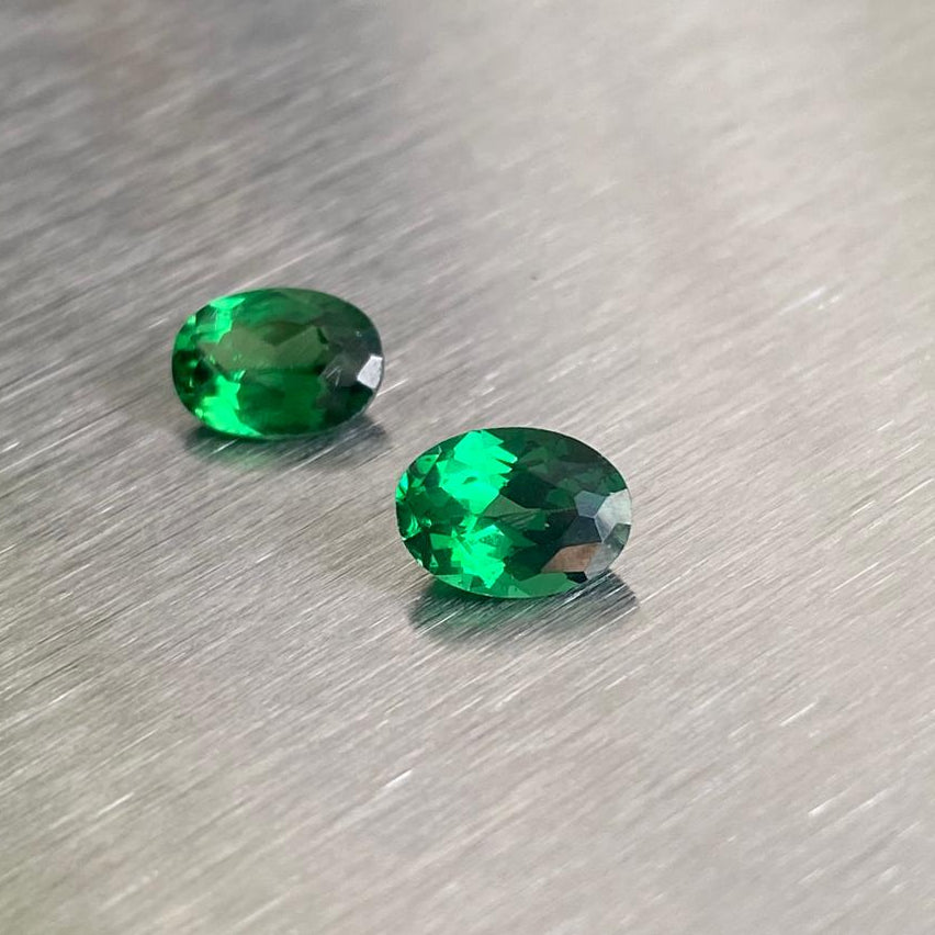 2.14 ctw matched pair of vivid green oval tsavorite garnets, Otzera OTZ-2026-01632