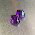 9.42 ctw matched pair of custom-cut purple amethysts with checkerboard-style facets, Otzera OTZ-2026-01633