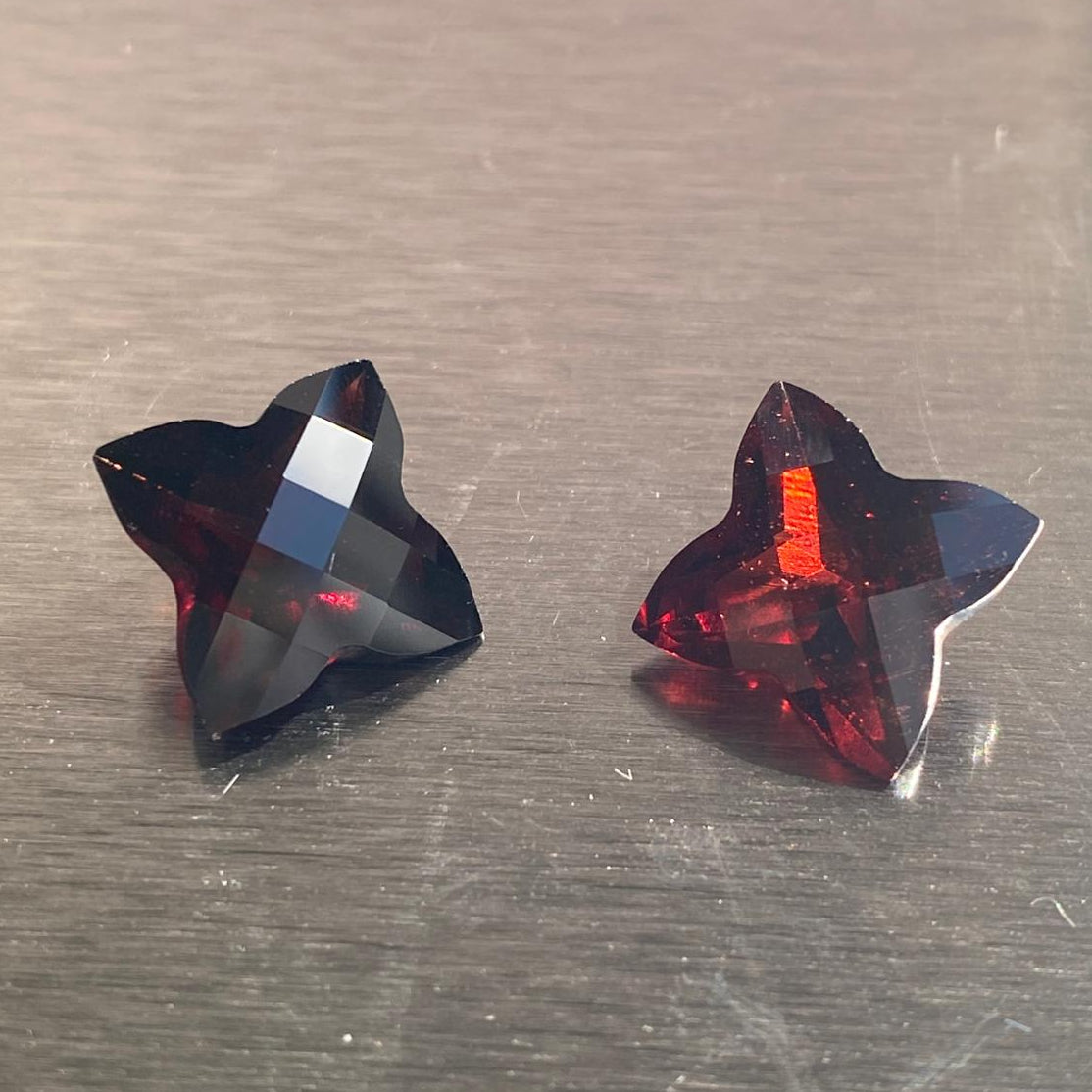 9.51 ctw matched pair of custom-cut deep red almandite garnets, Otzera OTZ-2026-01634