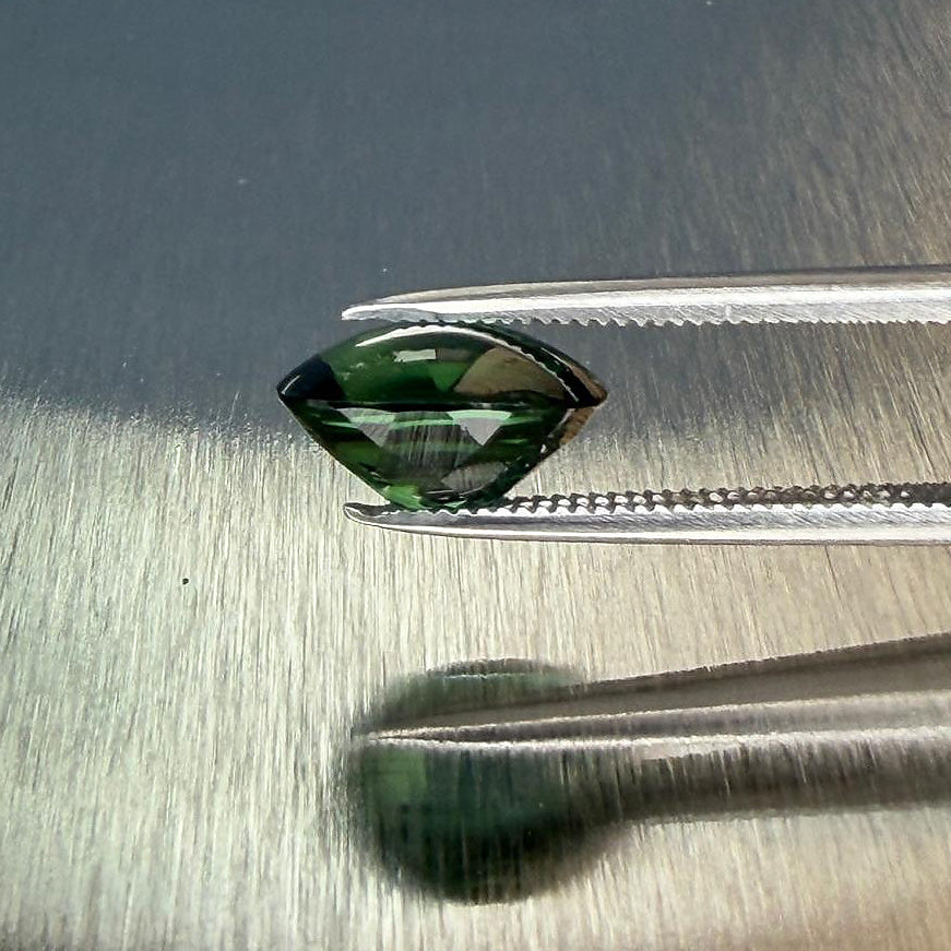 2.98 ct natural blue-green tourmaline from Namibia in an oval buff top modified brilliant cut, shown from multiple angles, Otzera OTZ-2026-01646