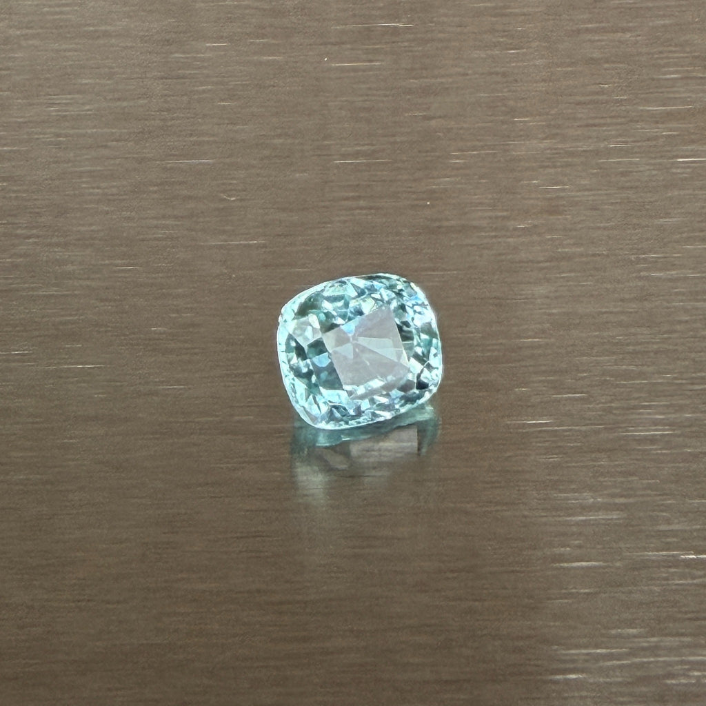 3.07 ct aquamarine, antique cushion mixed cut, alternate face-up view showing pale blue color, Otzera OTZ-2026-01667