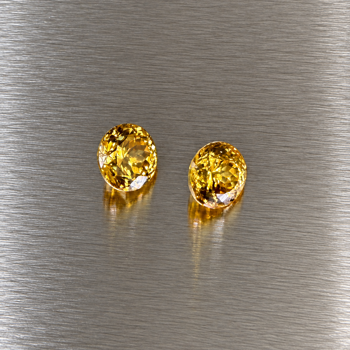 11.43 ctw Matched Natural Yellow Zircon Pair