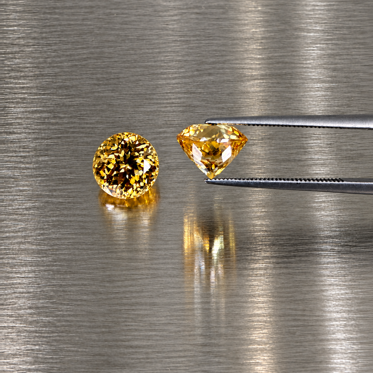 11.43 ctw Matched Natural Yellow Zircon Pair